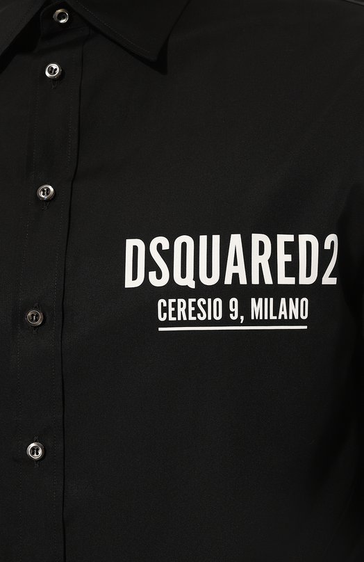 Хлопковая рубашка Dsquared2 S74DM0652/S36275 Чёрный  S74DM0652/S36275 Фото 5