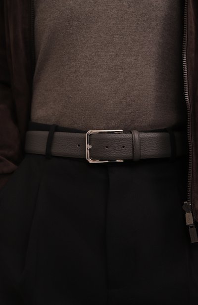 Кожаный ремень SANTONI темно-серого цвета по цене 37250 руб., арт. CM40VS003C07ETR3G60, фото 2 Кожаный ремень SANTONI, арт. CM40VS003C07ETR3G60, фото 2
