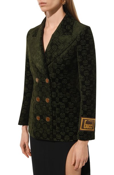 Жакет GUCCI зеленого цвета по цене 403200 руб., арт. 676366 ZAH48, фото 3 Жакет GUCCI, арт. 676366 ZAH48, фото 3