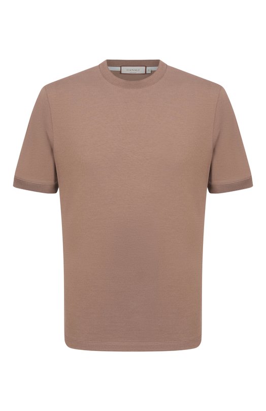 Хлопковая футболка Canali T0930/MJ02435 Коричневый T0930/MJ02435