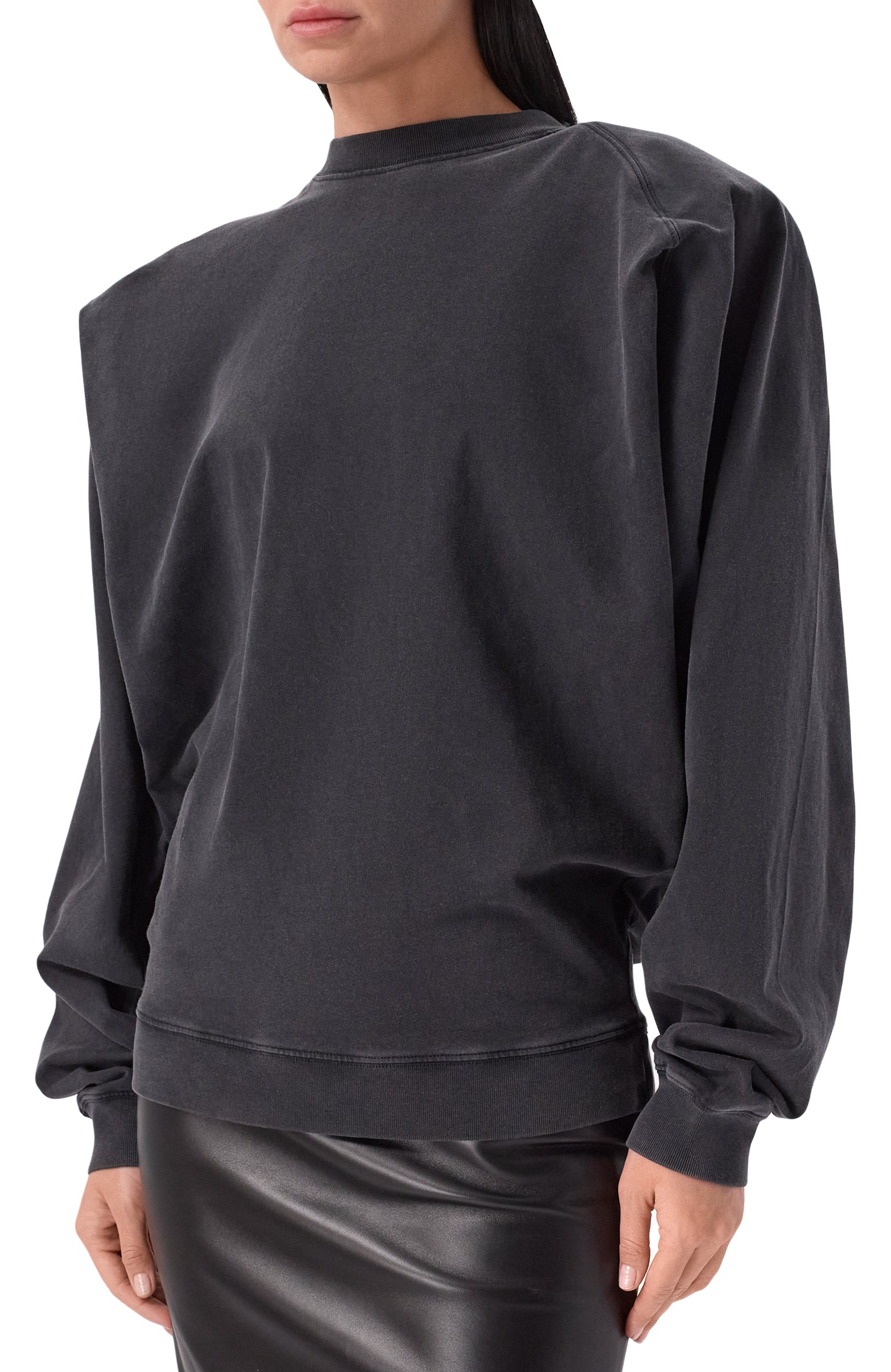 Хлопковый свитшот MUGLER темно-серого цвета по цене 55600 руб., арт. 26F3TS01306032, фото 3 Хлопковый свитшот MUGLER, арт. 26F3TS01306032, фото 3