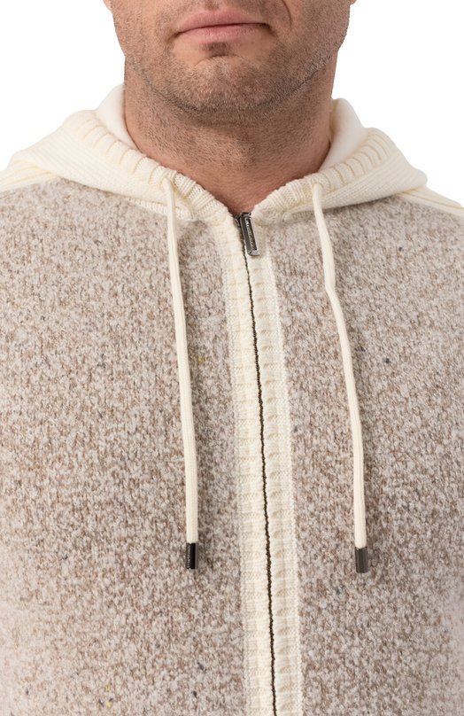 Кардиган из шерсти и кашемира Stefano Ricci K404001FCR/F25361/60 Бежевый  K404001FCR/F25361/60 Фото 5