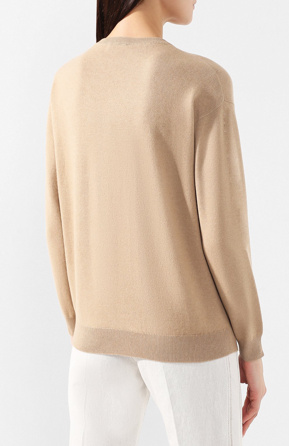 Пуловер из смеси шерсти и кашемира BRUNELLO CUCINELLI бежевого цвета по цене 140500 руб., арт. M16166702, фото 4 Пуловер из смеси шерсти и кашемира BRUNELLO CUCINELLI, арт. M16166702, фото 4
