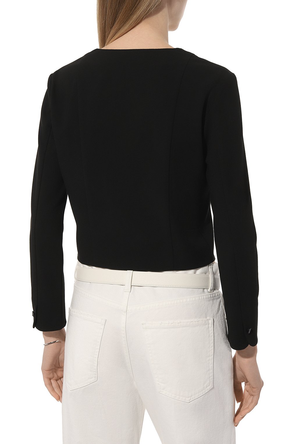 Блузка ALEXANDRA GEORGIEVA BY KRESTETSKAYA STROCHKA черного цвета по цене 78000 руб., арт. PV2-020ch23, фото 4 Блузка ALEXANDRA GEORGIEVA BY KRESTETSKAYA STROCHKA, арт. PV2-020ch23, фото 4