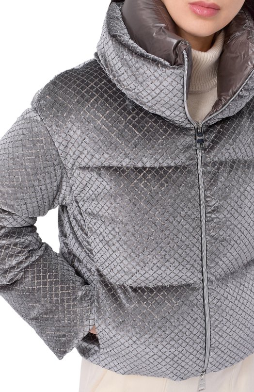 Пуховик с отделкой пайетками Herno PI002161D/12751 Серый  PI002161D/12751 Фото 5