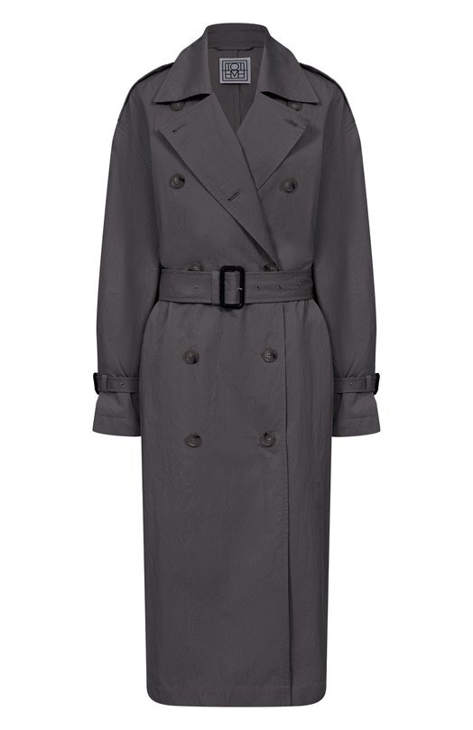 Хлопковый тренч TOTEME 252-WR00197-FB0410 Чёрный 252-WR00197-FB0410