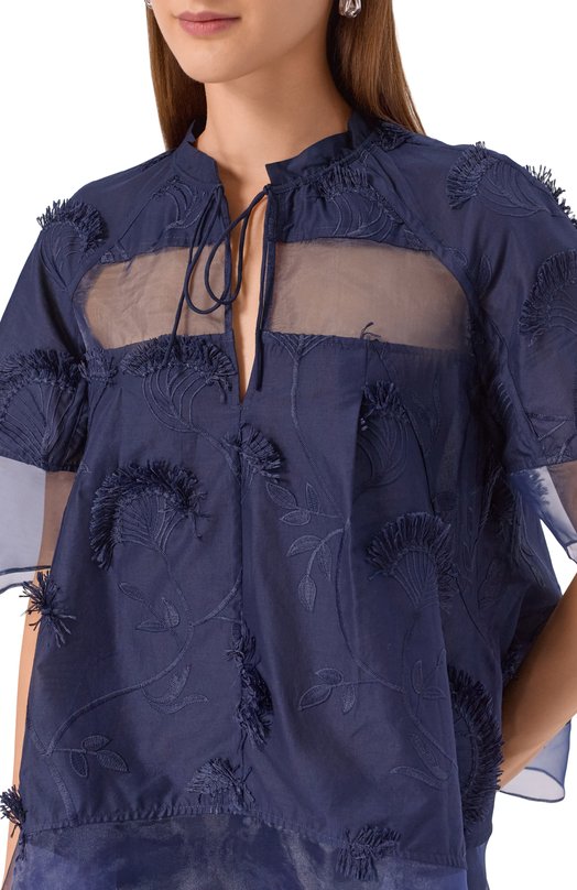 Хлопковая блузка 3.1 Phillip Lim P251-21712FCV Синий  P251-21712FCV Фото 5