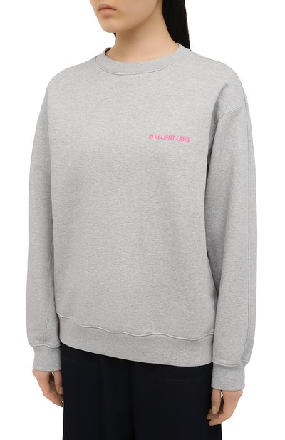 Хлопковый свитшот HELMUT LANG серого цвета по цене 22050 руб., арт. K10DW507, фото 3 Хлопковый свитшот HELMUT LANG, арт. K10DW507, фото 3