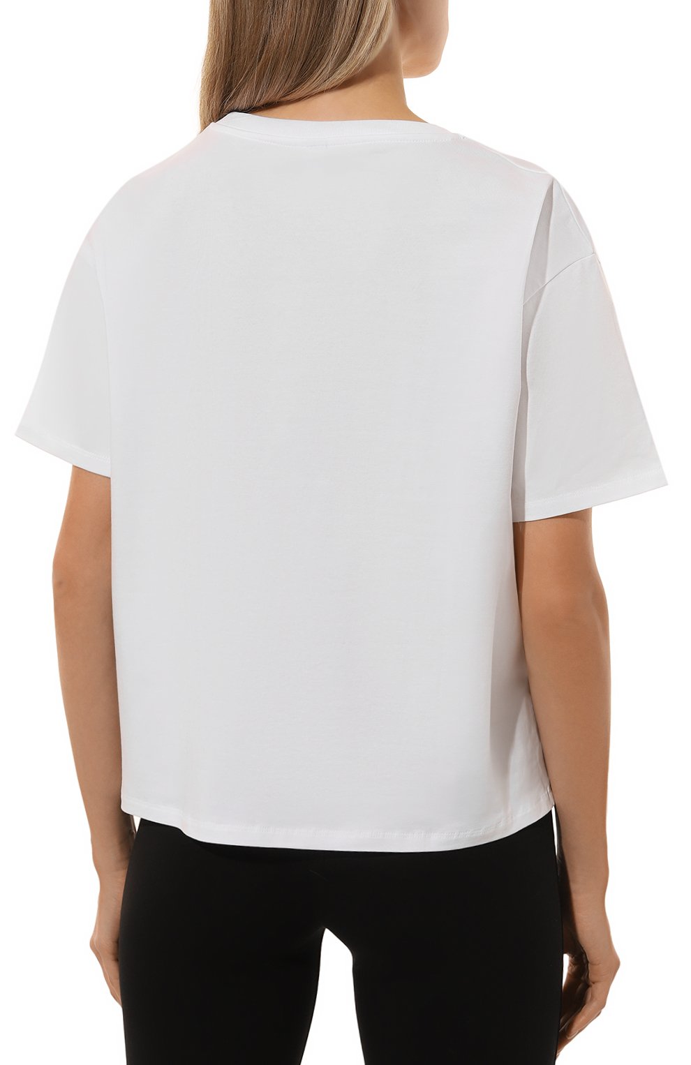 Хлопковая футболка MOSCHINO белого цвета по цене 12850 руб., арт. A0701/4406, фото 4 Хлопковая футболка MOSCHINO, арт. A0701/4406, фото 4