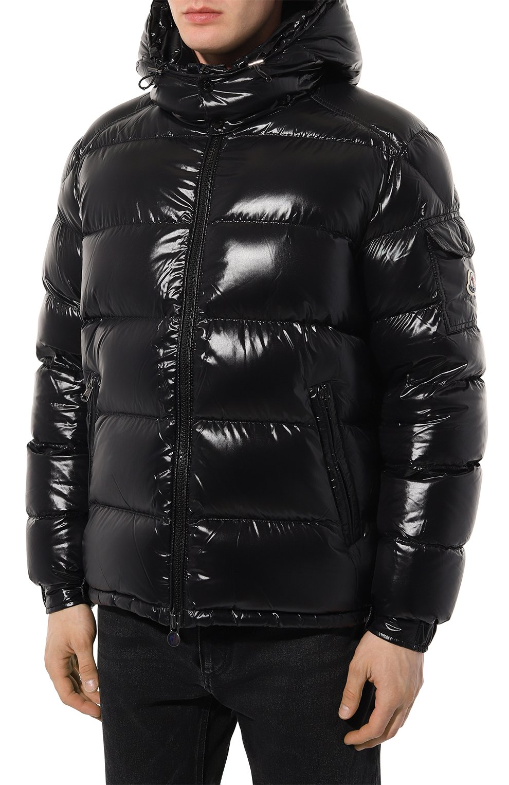 Мужская пуховик moncler maya MONCLER черного цвета, арт. 1A536.00/68950 | Фото 3 (Мужское Кросс-КТ: пуховик-короткий; Рукава: Длинные; Материал внешний: Синтетический материал; Материал сплава: Проставлено; Драгоценные камни: Проставлено; Длина (верхняя одежда): Короткие; Материал утеплителя: Пух и перо; Стили: Кэжуэл)