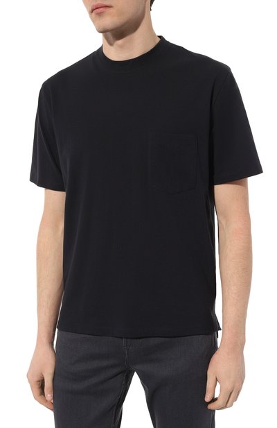 Хлопковая футболка AGNONA темно-синего цвета по цене 34900 руб., арт. TT07U2E, фото 3 Хлопковая футболка AGNONA, арт. TT07U2E, фото 3