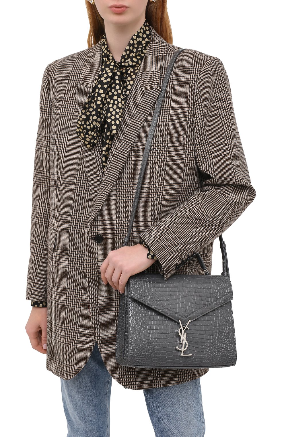 Сумка cassandra medium SAINT LAURENT темно-серого цвета по цене 299500 руб., арт. 623931/DND0E, фото 5 Сумка cassandra medium SAINT LAURENT, арт. 623931/DND0E, фото 5