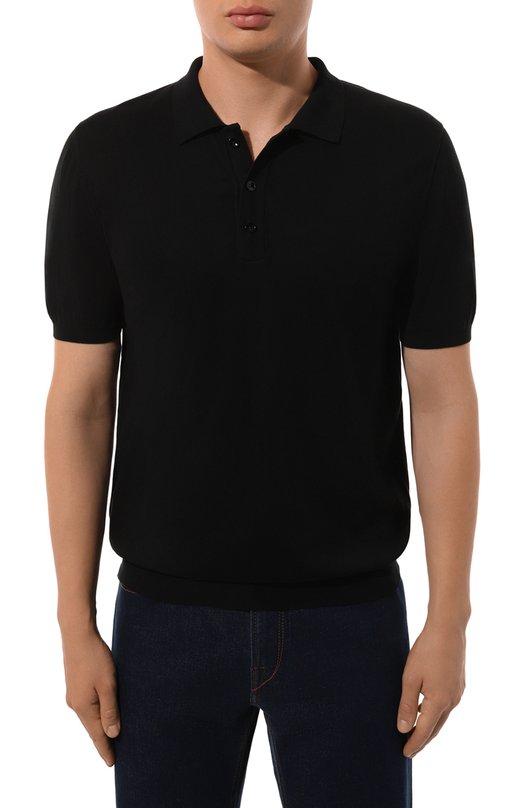 Хлопковое поло Svevo Чёрный, фото 3