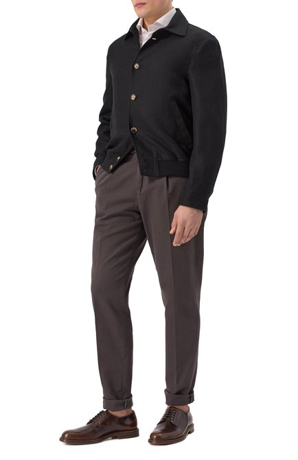 Мужской бомбер изо льна и шерсти BRUNELLO CUCINELLI, арт. MW4826407
