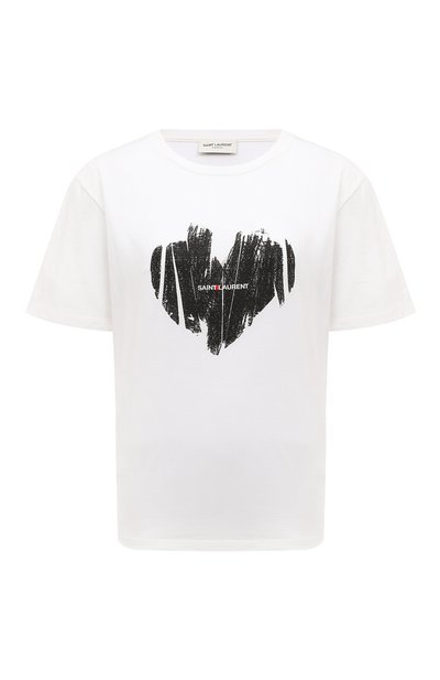 Женская хлопковая футболка SAINT LAURENT, арт. 615522
