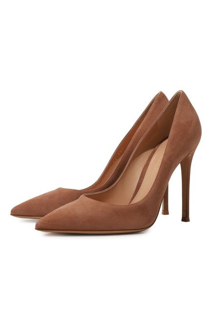 Женские замшевые туфли gianvito 105 GIANVITO ROSSI бежевого цвета, арт. G28470.15RIC.CAMPRAL | Фото 1 (Материал сплава: Проставлено; Драгоценные камни: Проставлено; Каблук высота: Высокий; Материал внутренний: Натуральная кожа; Подошва: Плоская; Каблук тип: Шпилька)