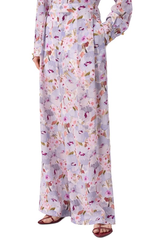 Шелковые брюки Balmain GF1PN215/SF37 Сиреневый  GF1PN215/SF37 Фото 3