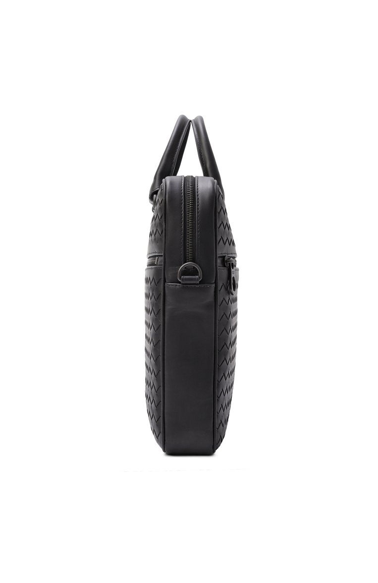 Мужская портфель BOTTEGA VENETA черного цвета, арт. 516110/V47W1 | Фото 4 (Сумки-технические: Портфели; Ремень/цепочка: На ремешке; Размер: large; Материал: Натуральная кожа)