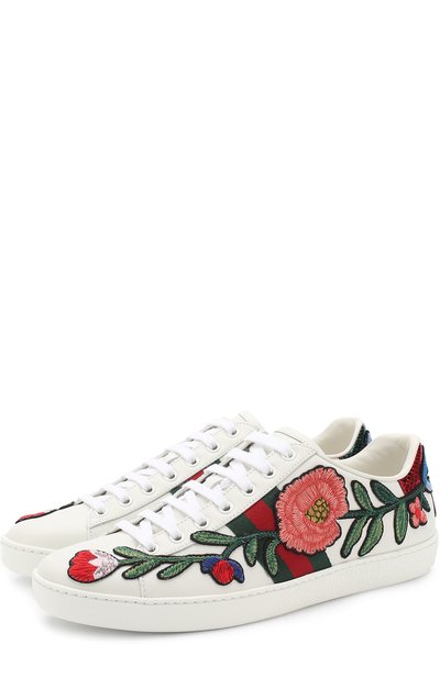 Кожаные кеды ace с вышивкой GUCCI, арт. 431917/A38G0, фото 1