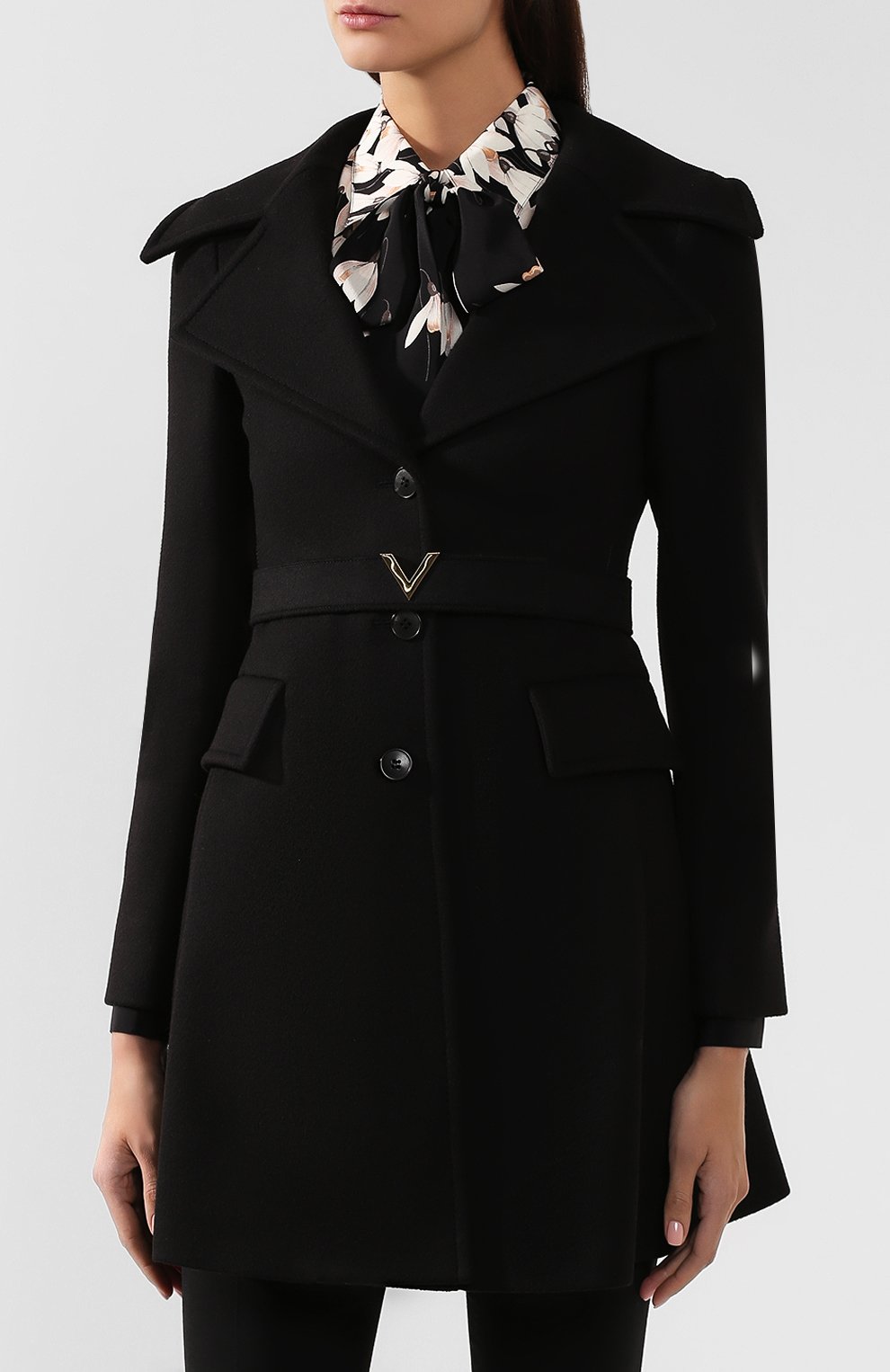 Пальто из смеси шерсти и кашемира VALENTINO, арт. SB3CA3R515E, фото 3