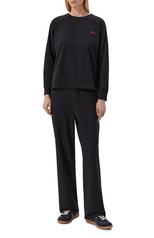 Хлопковый свитшот HUGO 50555632 Чёрный  50555632 Фото 2