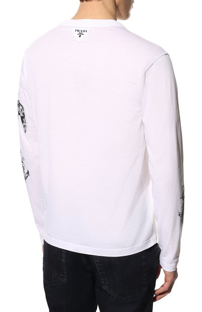 Хлопковый лонгслив PRADA, арт. UJL15A-10ND-F0009-221, фото 4