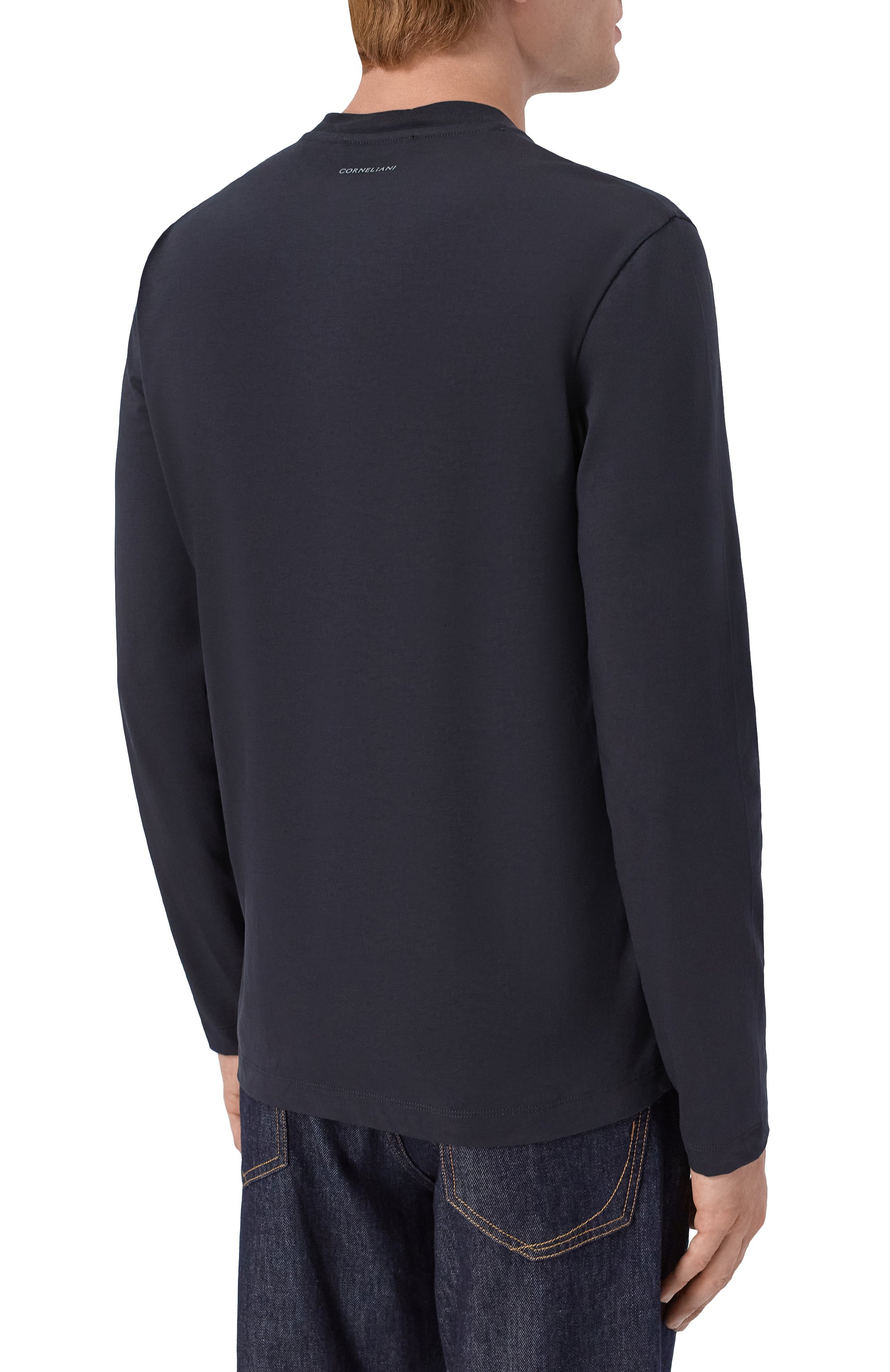 Хлопковый лонгслив CORNELIANI черного цвета по цене 20800 руб., арт. 28G570/2A25022, фото 4 Хлопковый лонгслив CORNELIANI, арт. 28G570/2A25022, фото 4