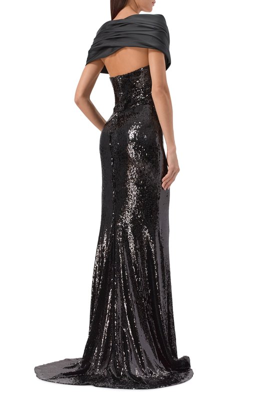 Платье с отделкой пайетками Zuhair Murad PDR25037/EMSE013 Чёрный  PDR25037/EMSE013 Фото 3