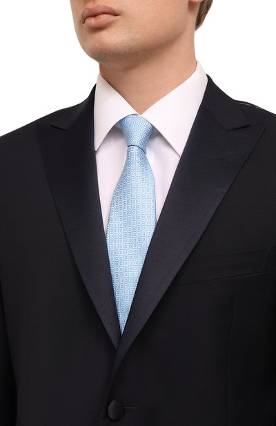 Шелковый галстук KITON синего цвета по цене 28050 руб., арт. UCRVKLC01I10, фото 2 Шелковый галстук KITON, арт. UCRVKLC01I10, фото 2