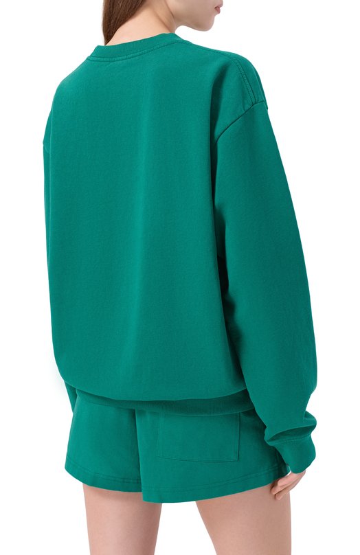 Хлопковый свитшот Sporty and Rich ST071621402GR03 Зелёный  ST071621402GR03 Фото 4