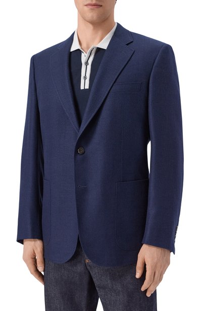 Пиджак из кашемира и шелка STEFANO RICCI темно-синего цвета по цене 899500 руб., арт. S1RM4322T0/C168HA, фото 4 Пиджак из кашемира и шелка STEFANO RICCI, арт. S1RM4322T0/C168HA, фото 4