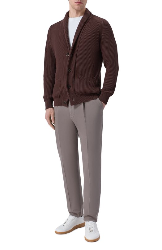 Хлопковый кардиган Andrea Campagna M5426-8074 Коричневый  M5426-8074 Фото 2