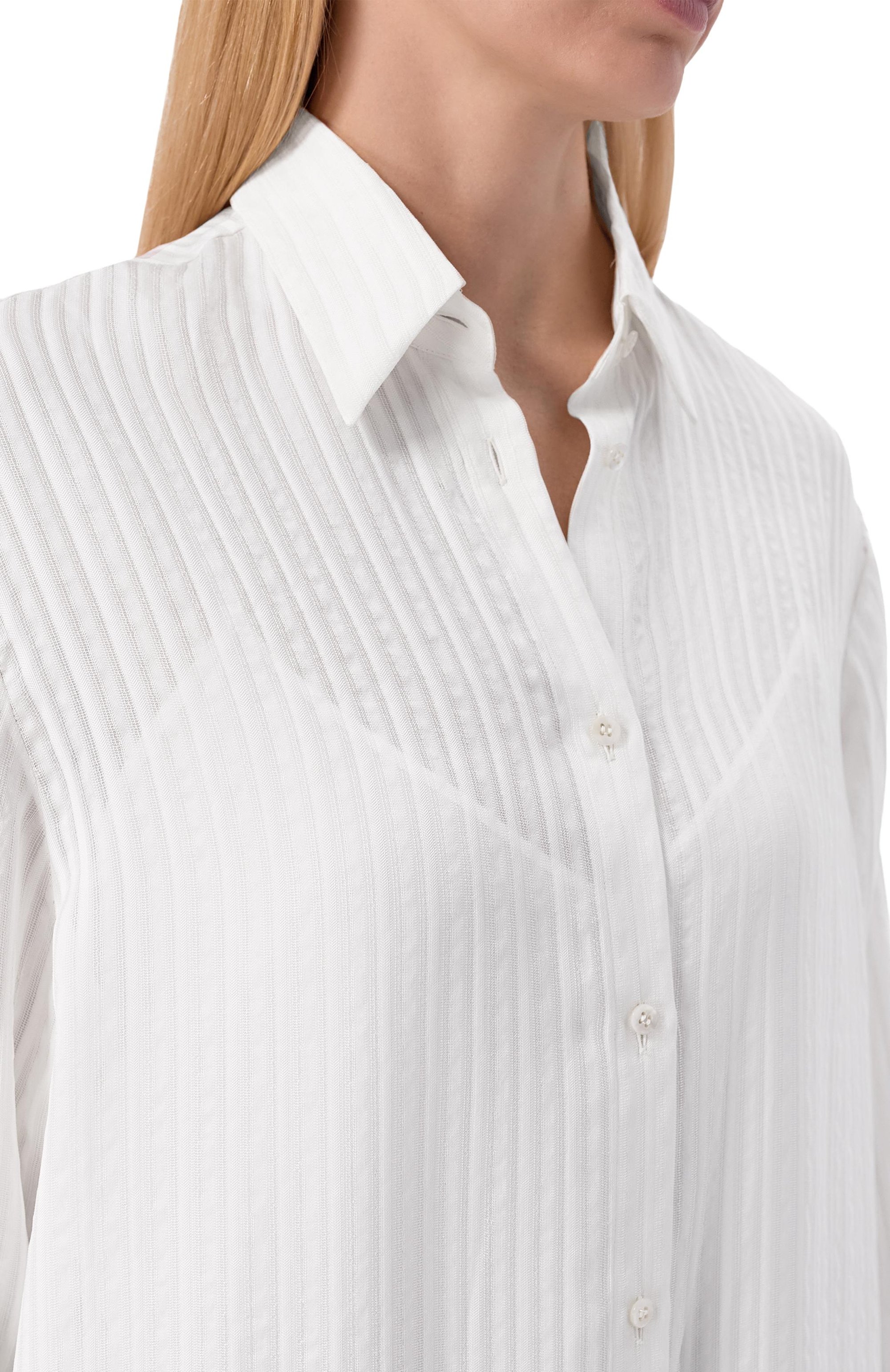 Шелковая рубашка MVST, арт. M26.2PW.B035/F151 FINE STRIPED SILK GAUZE, фото 5