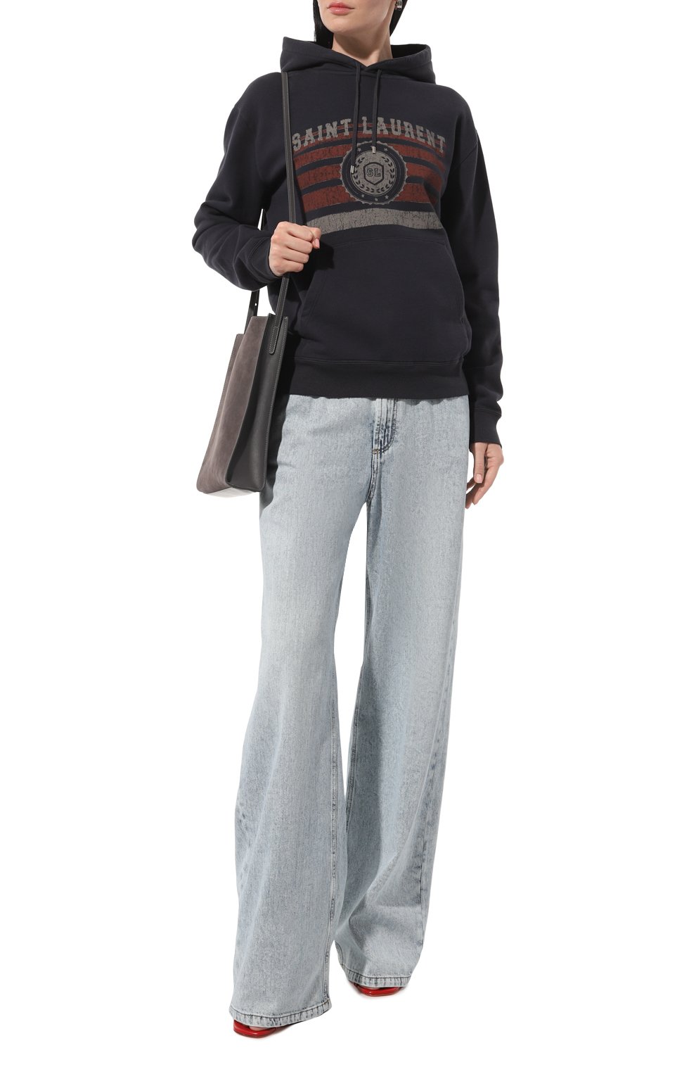 Хлопковое худи SAINT LAURENT, арт. 668816/Y36JN, фото 2