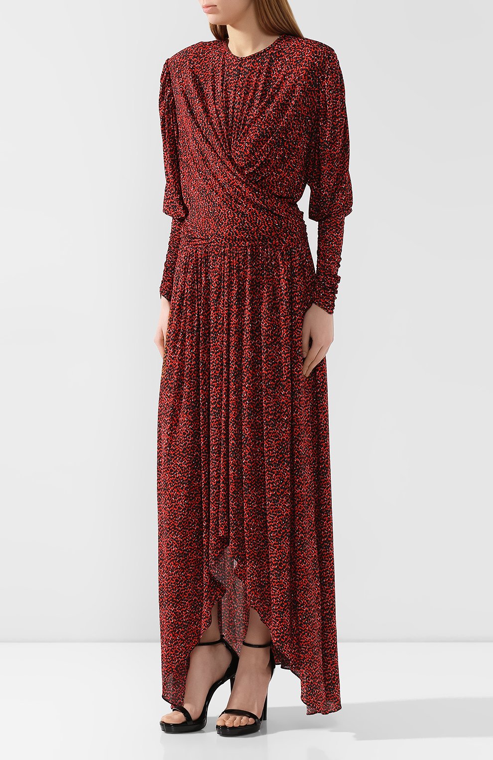 Платье из вискозы ISABEL MARANT красного цвета по цене 111500 руб., арт. R01502-19A026I/JUCIENNE, фото 3 Платье из вискозы ISABEL MARANT, арт. R01502-19A026I/JUCIENNE, фото 3