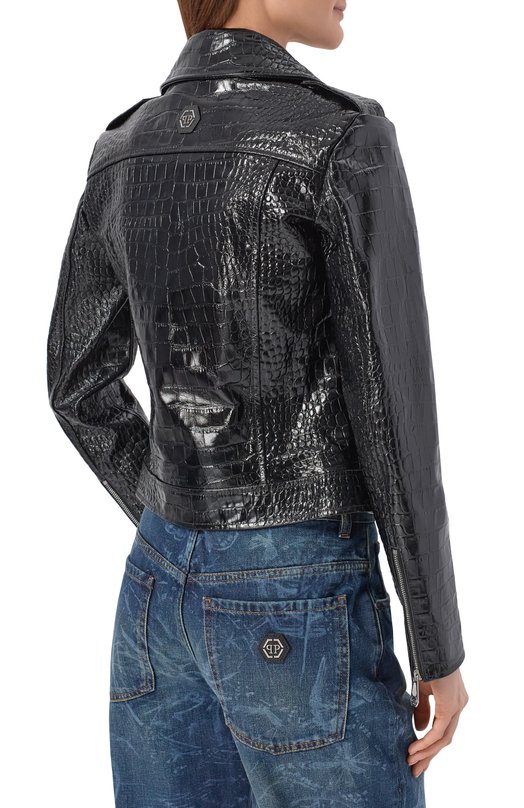 Кожаная куртка Philipp Plein SAFC WLB1201 PLE010N Чёрный  SAFC WLB1201 PLE010N Фото 4