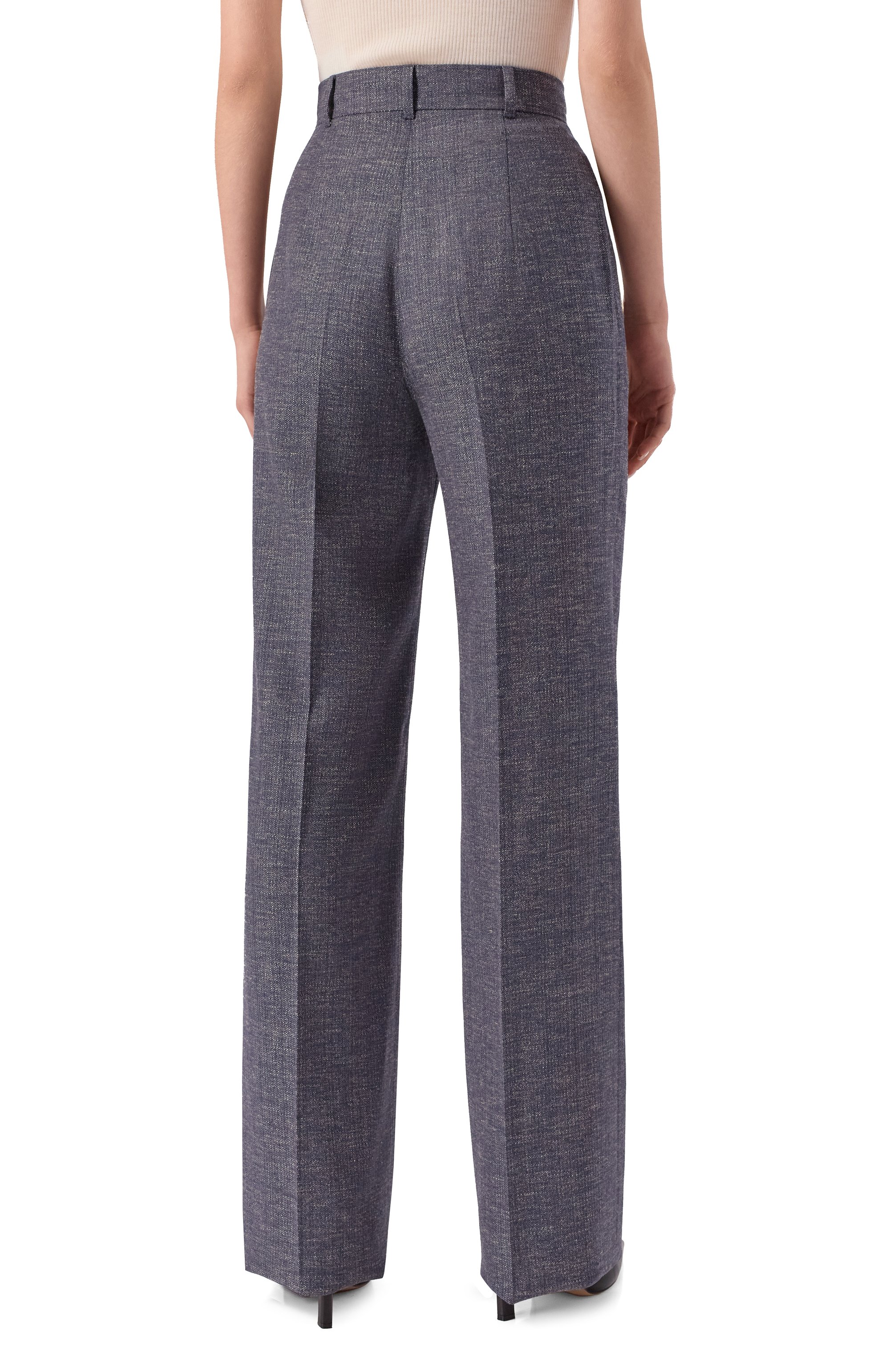 Брюки из шерсти и вискозы MAX MARA STUDIO синего цвета по цене 39900 руб., арт. EZIANA, фото 4 Брюки из шерсти и вискозы MAX MARA STUDIO, арт. EZIANA, фото 4