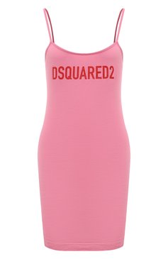 Женское хлопковое платье DSQUARED2 розового цвета, арт. S75CV0756 | Фото 1 (Случай: Коктейльный; Длина Ж (юбки, платья, шорты): Мини; Материал сплава: Проставлено; Материал внешний: Хлопок; Драгоценные камни: Проставлено; Женское Кросс-КТ: Платье-одежда; Стили: Кэжуэл)