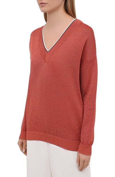 Пуловер из хлопка и вискозы BRUNELLO CUCINELLI, арт. M74767422, фото 3