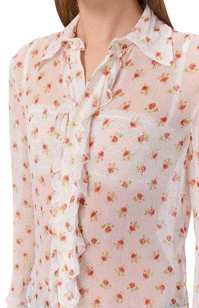 Блузка из вискозы ANN DEMEULEMEESTER кремового цвета по цене 121500 руб., арт. B0013785/FA733, фото 5 Блузка из вискозы ANN DEMEULEMEESTER, арт. B0013785/FA733, фото 5