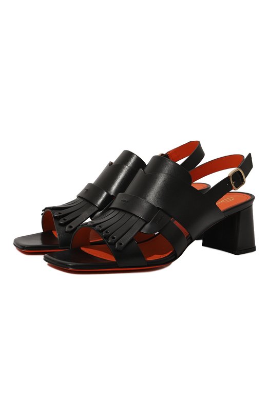 

Кожаные босоножки Santoni, Чёрный