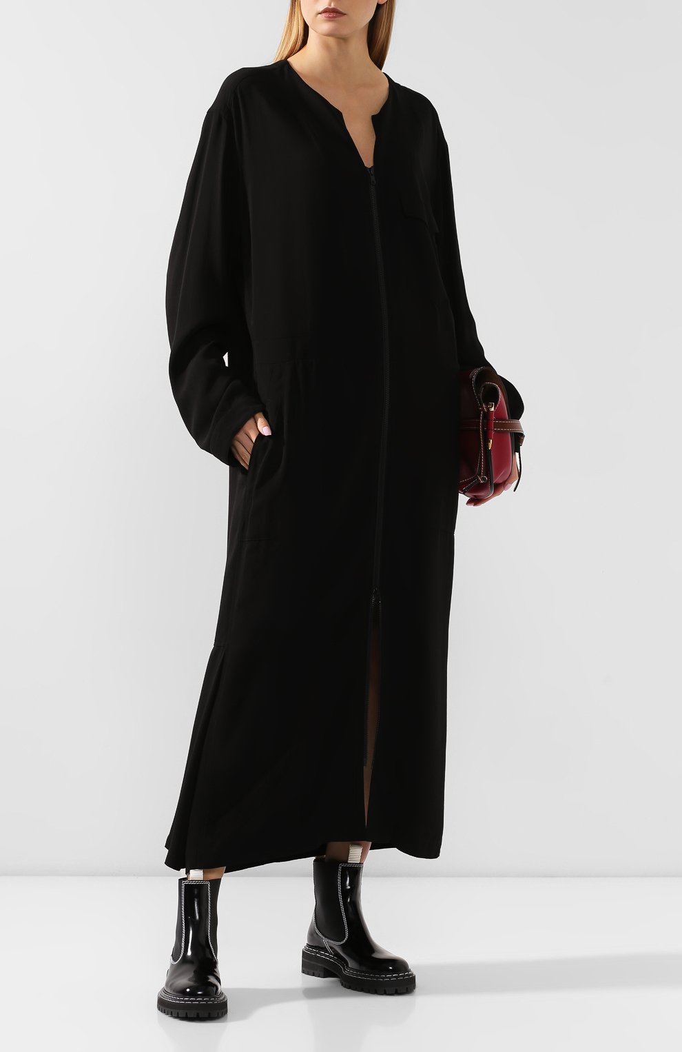 Платье YOHJI YAMAMOTO черного цвета по цене 68400 руб., арт. YC-D33-201, фото 2 Платье YOHJI YAMAMOTO, арт. YC-D33-201, фото 2