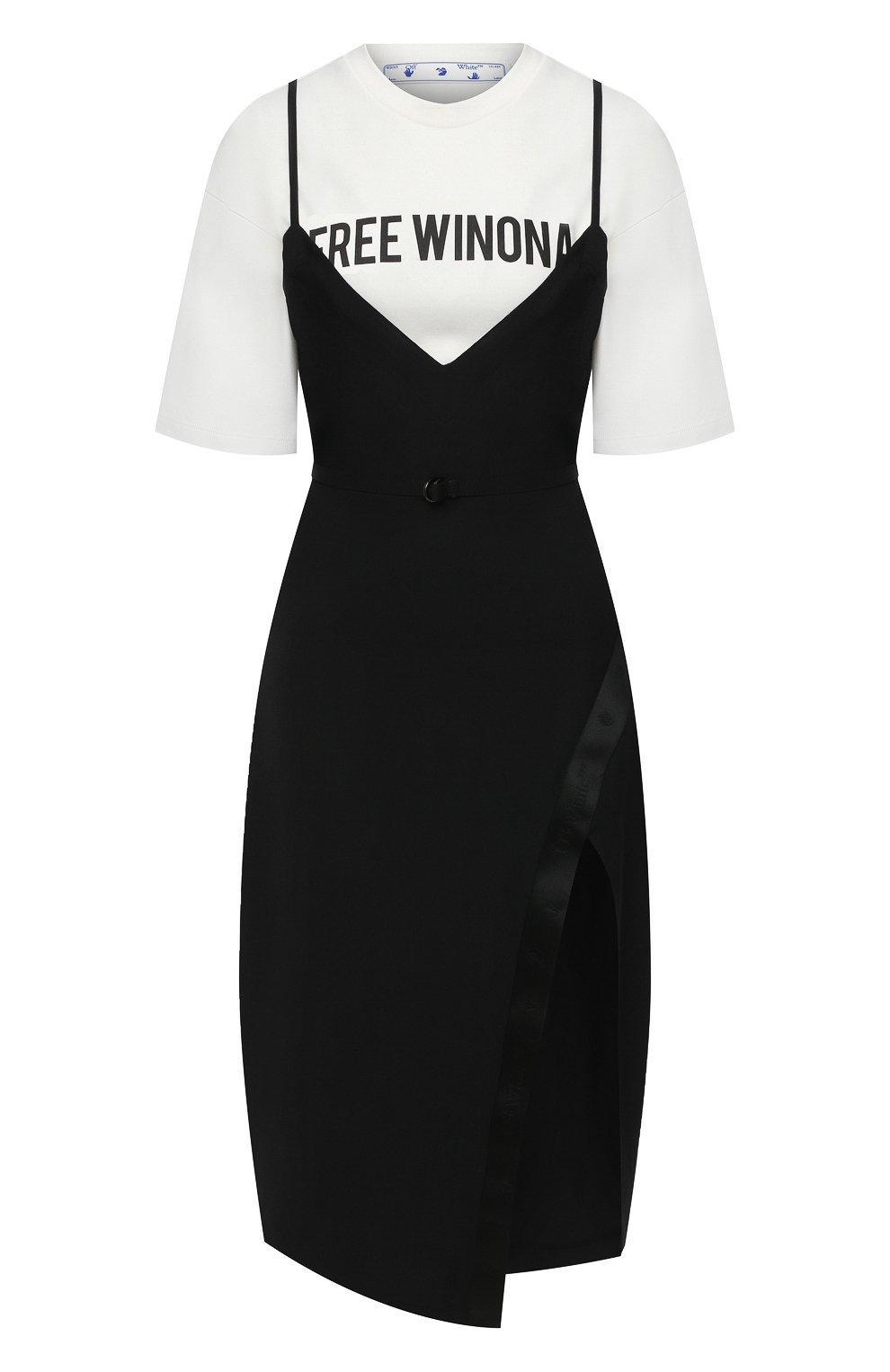 Платье OFF-WHITE черного цвета по цене 88200 руб., арт. 0WDB260E20FAB0011010, фото 1 Платье OFF-WHITE, арт. 0WDB260E20FAB0011010, фото 1