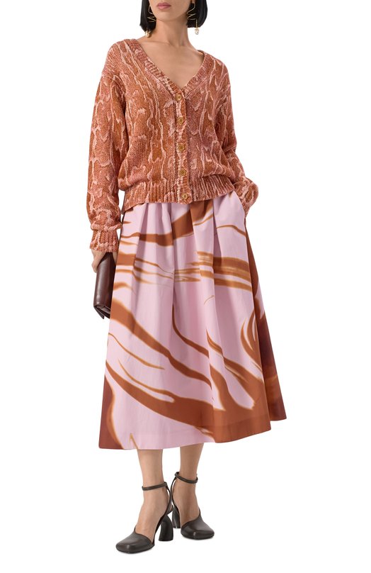 Хлопковая юбка Dries Van Noten 251-010820-1036 Розовый  251-010820-1036 Фото 2