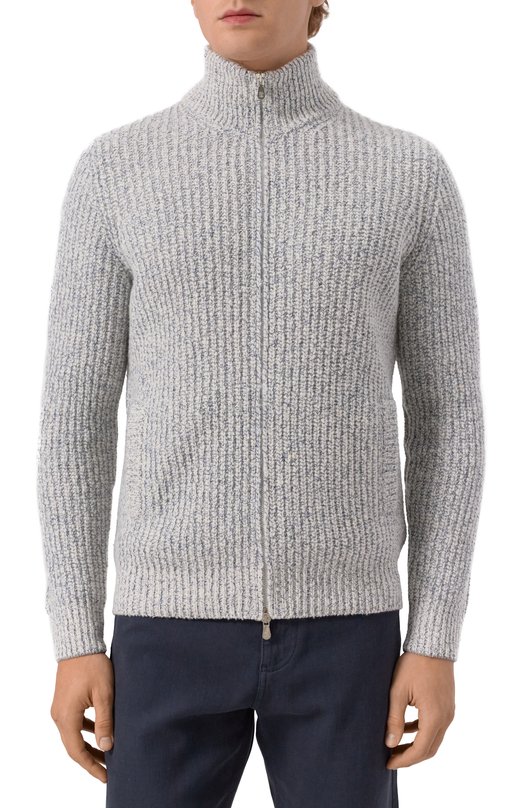 Кардиган из шерсти и шелка Brunello Cucinelli MRI55511 Голубой  MRI55511 Фото 3