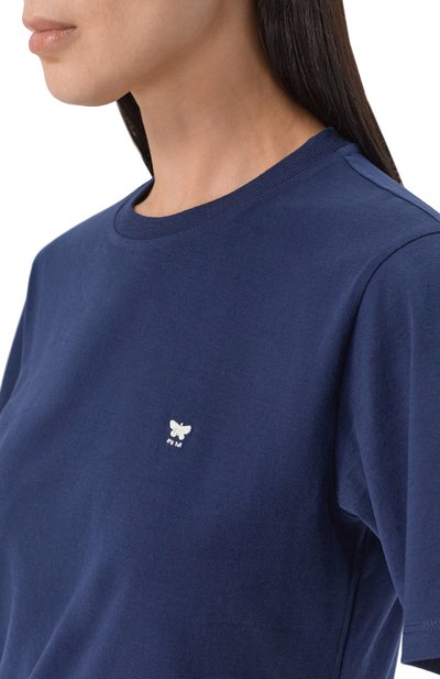 Хлопковая футболка WEEKEND MAX MARA синего цвета по цене 10450 руб., арт. WKDVENAC0, фото 5 Хлопковая футболка WEEKEND MAX MARA, арт. WKDVENAC0, фото 5