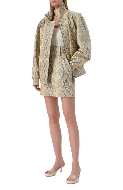 Кожаная юбка ELIE SAAB кремового цвета по цене 193000 руб., арт. SK340NS26/L0003, фото 2 Кожаная юбка ELIE SAAB, арт. SK340NS26/L0003, фото 2