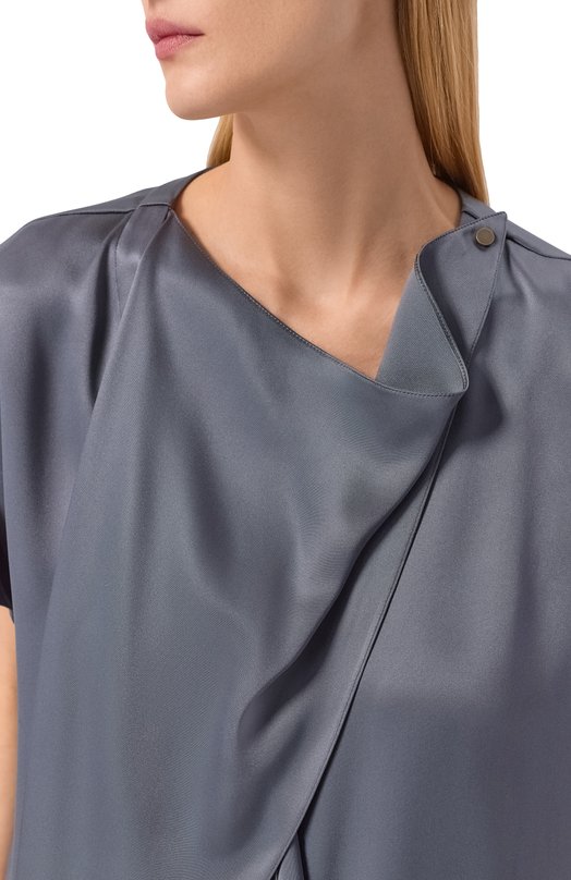 Атласная блузка Giorgio Armani GW003006/TE10101 Серый  GW003006/TE10101 Фото 5