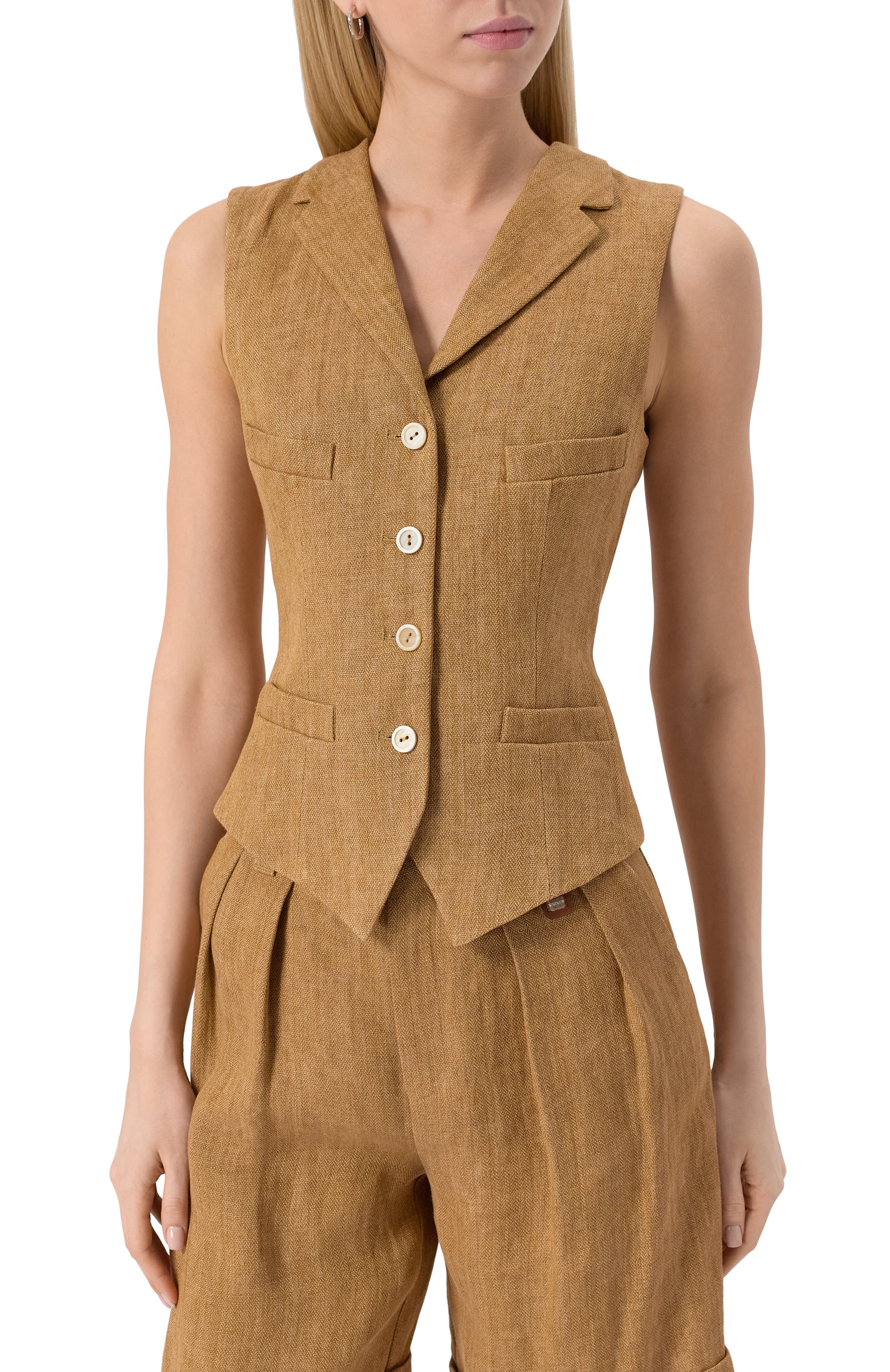 Льняной жилет LORENA ANTONIAZZI, арт. E2530GI09A/4895, фото 3