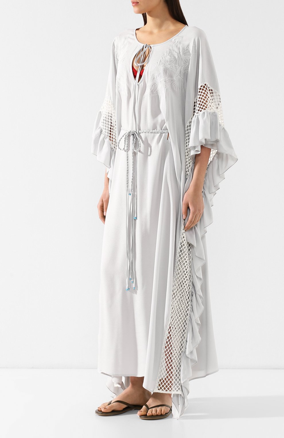 Туника из вискозы A MERE CO серебряного цвета по цене 62450 руб., арт. AMC/R19004, фото 3 Туника из вискозы A MERE CO, арт. AMC/R19004, фото 3